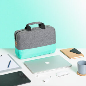 Laptop bag half and half color Turquoise