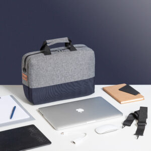 Laptop bag half and half color navy Blue