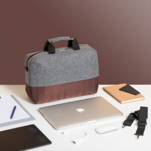 Laptop bag half and half color Brown