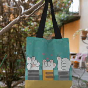tote bag Cute Cats Hands design