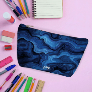 مقلمه و شنطه مكياج تموجات زرقاء كود in-018-P-181